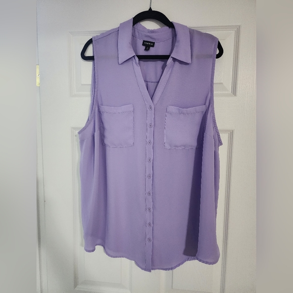 SOLD EUC Torrid Harper Lilac Blouse sz 3 - Picture 1 of 6